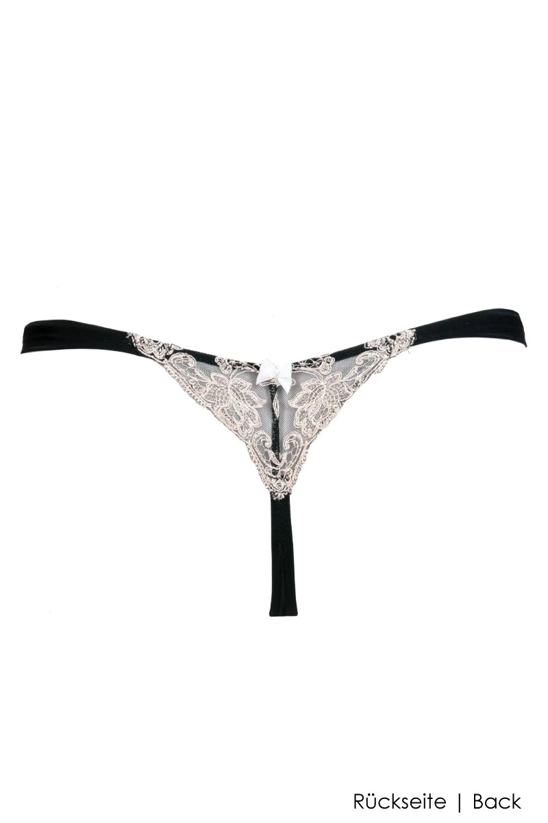 Ambra Lingerie - Platinum String Tanga - Schwarz Seta 3 Ambra Lingerie - Platinum String Tanga - Schwarz Seta – Bild 3
