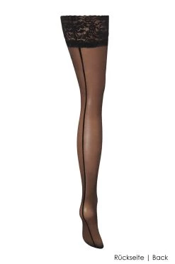 Bluebella - Strapsstrümpfe Mit Naht - Schwarz -Unterwäsche Rabatt BLUEBELLA 41458 BACK SEAM LEG LACE TOP STOCKINGS BLACK 3 1280x1280