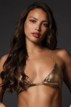 Bluebella - Cyla Soft Metallic Lingerie Set - Gold 29 Bluebella - Cyla Soft Metallic Lingerie Set - Gold -Unterwäsche Rabatt BLUEBELLA CYLA CHAINMAIL SOFT BRA GOLS 1 1280x1280