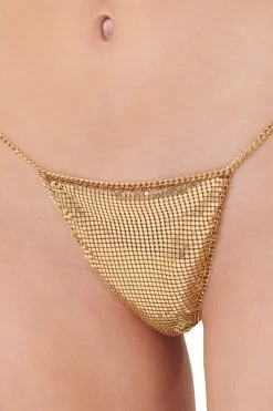 Bluebella - Cyla Soft Metallic Lingerie Set - Gold 33 Bluebella - Cyla Soft Metallic Lingerie Set - Gold -Unterwäsche Rabatt BLUEBELLA CYLA CHAINMAIL THONG GOLD 11 1280x1280