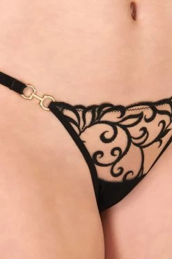 Bluebella - Harriet Brazilian Slip - Schwarz -Unterwäsche Rabatt BLUEBELLA HARRIET BRIEF BLACK SHEER 5 1280x1280