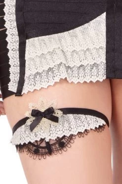 Bordelle Lingerie - Frida Strumpfband Set - Schwarz Creme -Unterwäsche Rabatt BORDELLE FRIDA GARTER SS16G02BCR BLACK 3 1280x1280