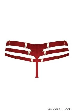 Bordelle Lingerie - Art Deco Multi Strap Thong - Rot -Unterwäsche Rabatt BORDELLE LINGERIE ART DECO MULTI STRAP THONG RED 9 1280x1280