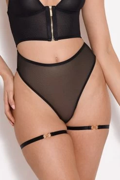 Bordelle Lingerie - Circe Strap Garters Set - Schwarz