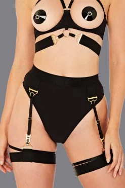 Bordelle Lingerie - Rey High Waist Thong - Schwarz