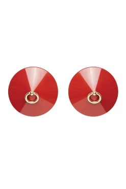 Bordelle Lingerie - O Ring Enamel Nipplets - Rot