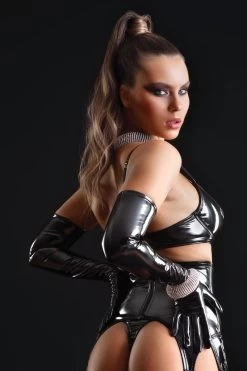 Patrice Catanzaro - Vinyl Long Gloves - Schwarz -Unterwäsche Rabatt CATANZARO LONG GANTS SHINY VINYL GLOVES 5 1280x1280