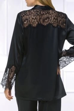 Coemi - Ayana Satin Schlafanzug - Schwarz -Unterwäsche Rabatt COEMI AYANA PYJAMA BLACK 5 1280x1280