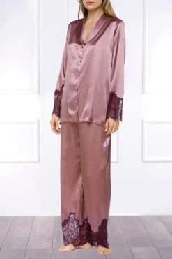 Coemi - Ayana Satin Pyjama Set - Puder -Unterwäsche Rabatt COEMI AYANA PYJAMA DUSTY PINK WINE 1 1280x1280