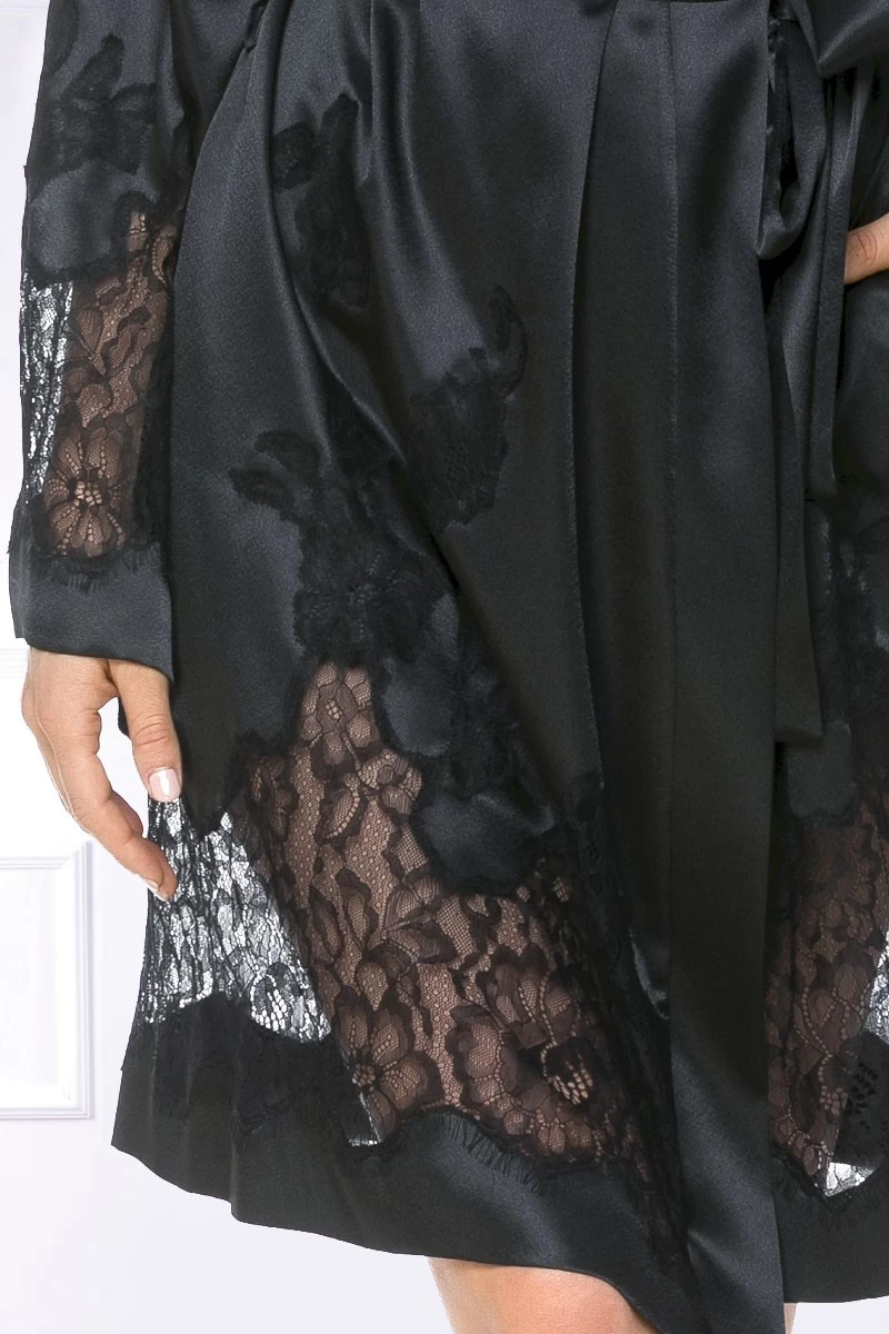 Coemi - Ayana Satin Kimono - Schwarz 6 Coemi - Ayana Satin Kimono - Schwarz – Bild 6