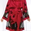 Coemi - Ayana Satin Kimono - Rot