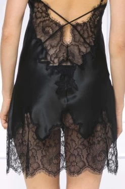 Coemi - Ayana Satin Slip Dress - Schwarz -Unterwäsche Rabatt COEMI AYANA SHORT NEGLIGEE BLACK 7 1280x1280