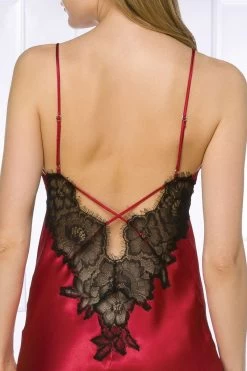 Coemi - Ayana Satin Negligee - Rot -Unterwäsche Rabatt COEMI AYANA SHORT NEGLIGEE CHERRY BLACK 6 1280x1280