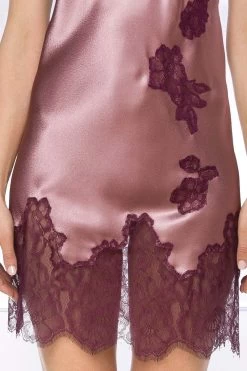 Coemi - Ayana Satin Slip Dress - Puder -Unterwäsche Rabatt COEMI AYANA SHORT NEGLIGEE DUSTY PINK WINE 4 1280x1280