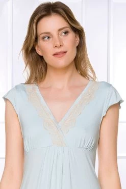 Coemi - Irma Micromodal Nachthemd - Hellblau (lang) -Unterwäsche Rabatt COEMI IRMA NIGHTDRESS MID LENGHT CELESTE 3 1280x1280