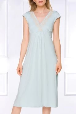 Coemi - Irma Micromodal Nachthemd - Hellblau (lang) -Unterwäsche Rabatt COEMI IRMA NIGHTDRESS MID LENGHT CELESTE 4 1280x1280