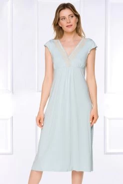 Coemi - Irma Micromodal Nachthemd - Hellblau (lang) -Unterwäsche Rabatt COEMI IRMA NIGHTDRESS MID LENGHT CELESTE 5 1280x1280