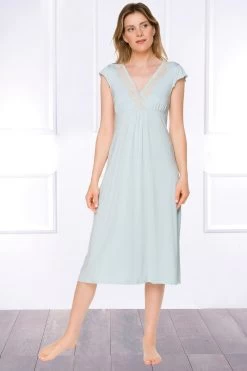 Coemi - Irma Micromodal Nachthemd - Hellblau (lang) -Unterwäsche Rabatt COEMI IRMA NIGHTDRESS MID LENGHT CELESTE 6 1280x1280