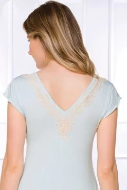 Coemi - Irma Micromodal Nachthemd - Hellblau (lang) -Unterwäsche Rabatt COEMI IRMA NIGHTDRESS MID LENGHT CELESTE 7 1280x1280