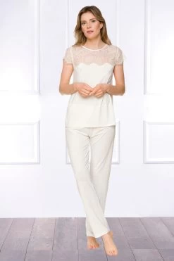 Coemi - Janel Micromodal Pyjama Set - Champagner (lang) -Unterwäsche Rabatt COEMI JANEL PYJAMA CREAM 5 1280x1280