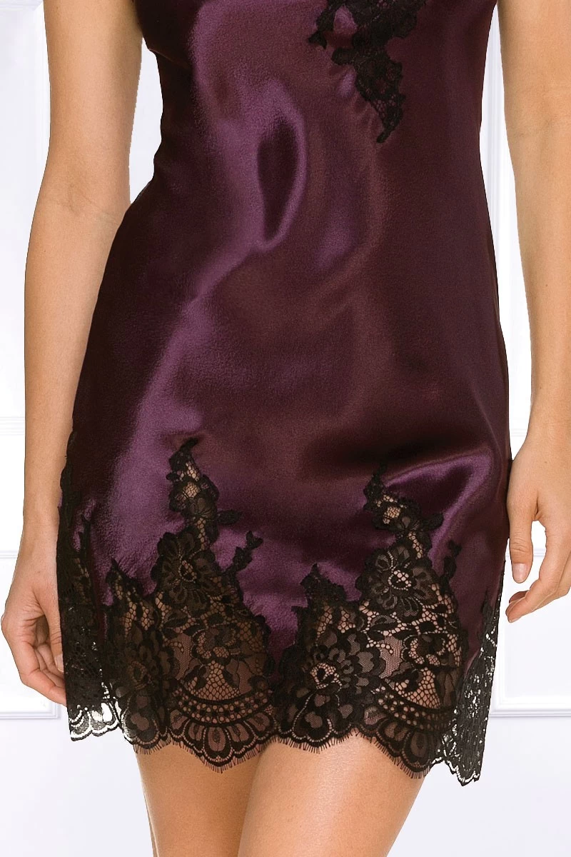 Coemi - Jemma Satin Negligé - Damson/Schwarz 7 Coemi - Jemma Satin Negligé - Damson/Schwarz – Bild 7