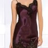 Coemi - Jemma Satin Negligé - Damson/Schwarz