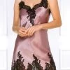 Coemi - Jemma Satin Neglige - Dusty Pink/Schwarz
