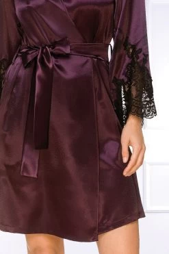 Coemi - Jemma Satin Kimono - Damson/Schwarz 10 Coemi - Jemma Satin Kimono - Damson/Schwarz -Unterwäsche Rabatt COEMI JEMMA ROBE 1 1280x1280