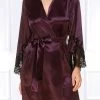 Coemi - Jemma Satin Kimono - Damson/Schwarz