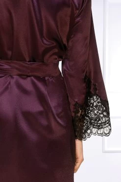 Coemi - Jemma Satin Kimono - Damson/Schwarz 11 Coemi - Jemma Satin Kimono - Damson/Schwarz -Unterwäsche Rabatt COEMI JEMMA ROBE 5 1280x1280