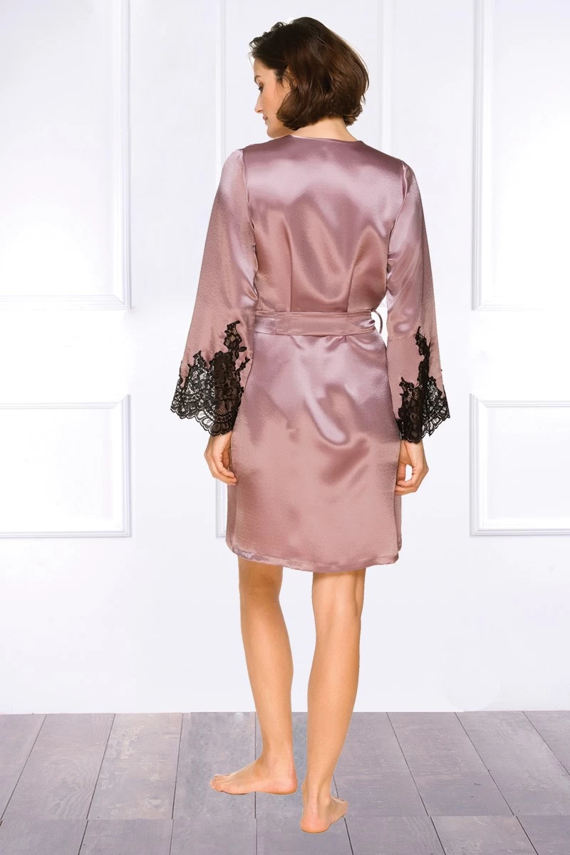 Coemi - Jemma Satin Kimono - Dusty Pink/Schwarz 8 Coemi - Jemma Satin Kimono - Dusty Pink/Schwarz – Bild 8