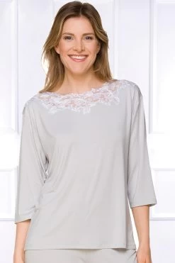 Coemi - Joana Micromodal Pyjama Set - Hellgrau -Unterwäsche Rabatt COEMI JOANA PYJAMA CLOUD 2 1280x1280