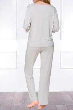 Coemi - Joana Micromodal Pyjama Set - Hellgrau -Unterwäsche Rabatt COEMI JOANA PYJAMA CLOUD 8 1280x1280