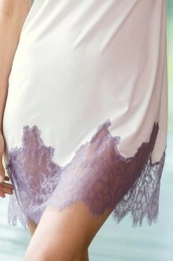 Coemi - Tia Micromodal Nachthemd - Champagner -Unterwäsche Rabatt COEMI TIA SHORT NIGHTDRESS NO SLEEVES CREAM LAVENDER 2 1280x1280