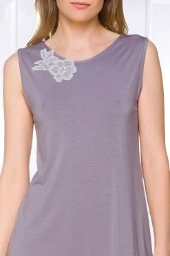 Coemi - Tia Micromodal Nachthemd - Lavendel -Unterwäsche Rabatt COEMI TIA SHORT NIGHTDRESS NO SLEEVES LAVENDER CREAM 1 1280x1280