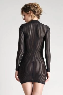 Maison Close - Bande à Part Party Kleid - Schwarz -Unterwäsche Rabatt MAISON CLOSE BANDE A PART SHORT DRESS LONG SLEEVES 2 1280x1280