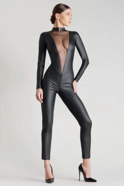 Maison Close - Chambre Noire Catsuit Ouvert - Wetlook Schwarz