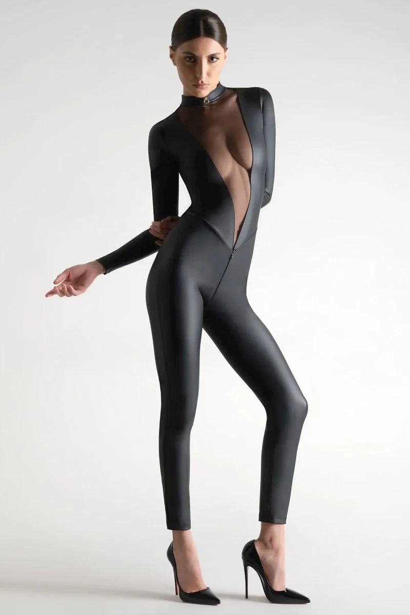 Maison Close - Chambre Noire Catsuit Ouvert - Wetlook Schwarz 8 Maison Close - Chambre Noire Catsuit Ouvert - Wetlook Schwarz – Bild 8