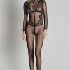 Maison Close - Inspiration Divine Catsuit Ouvert - Schwarz