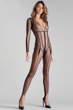 Maison Close - L Amoureuse Catsuit Ouvert - Schwarz -Unterwäsche Rabatt MAISON CLOSE L AMOUREUSE STIRR UP CATSUIT WITH ZIPPER BLACK 1 1280x1280
