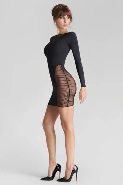 Maison Close - Nuit Fauve Mini Dress - Schwarz -Unterwäsche Rabatt MAISON CLOSE NUIT FAUVE ASYMETRIC LONG SLEEVE MINI DRESS 5 1280x1280