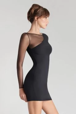 Maison Close - Nuit Fauve Mini Dress - Schwarz -Unterwäsche Rabatt MAISON CLOSE NUIT FAUVE ASYMETRIC LONG SLEEVE MINI DRESS 8 1280x1280