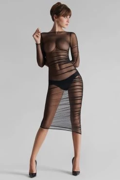 Maison Close - Nuit Fauve Midi Dress - Schwarz