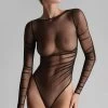 Maison Close - Nuit Fauve Langarm Stringbody - Schwarz