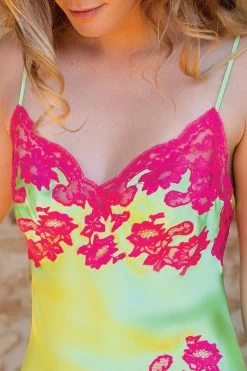 Marjolaine - Seiden Negligee - Mehrfarbig -Unterwäsche Rabatt MAISON CLOSE SEIDEN NEGLIGEE 3MAR0105 PISTA FRAMBOISE 1 1280x1280