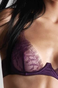 Maison Close - Villa Satine Bügel BH - Violett -Unterwäsche Rabatt MAISON CLOSE VILLA SATINE BALCONETTE BH PURPLE 7 1280x1280