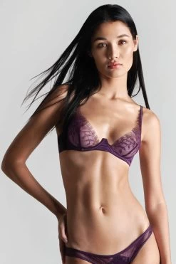 Maison Close - Villa Satine Bügel BH - Violett -Unterwäsche Rabatt MAISON CLOSE VILLA SATINE BALCONETTE BH PURPLE 9 1280x1280