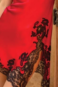 Marjolaine - Seiden Negligee - Rot Schwarz -Unterwäsche Rabatt MARJOLAINE NEGLIGEE 3MAR0105 ROUGE NOIR 6 1280x1280