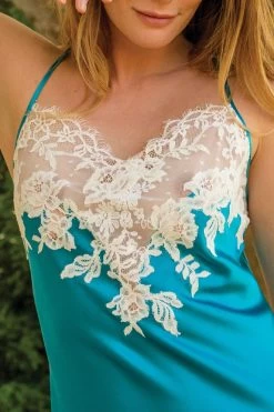 Marjolaine - Seiden Slip Dress - Blau -Unterwäsche Rabatt MARJOLAINE NINA 4NIN0202 OCEAN NATUREL 1 1280x1280