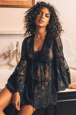 Marjolaine - Spitzen Babydoll - Schwarz -Unterwäsche Rabatt MARJOLAINE ODESSA BABYDOLL BLACK 5 1280x1280